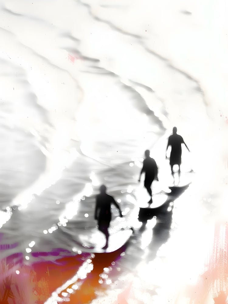 Surfers On The Beach