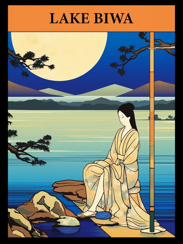Lake Biwa, Japan Vintage Reisekunst 2 Poster