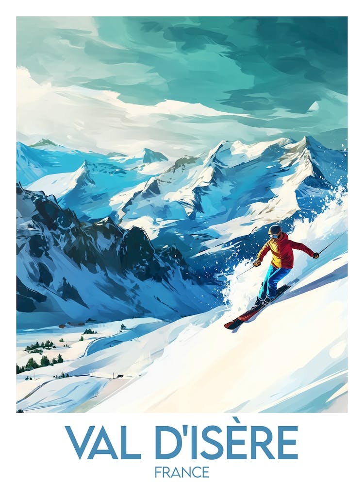 Affiche de voyage Val D Isère