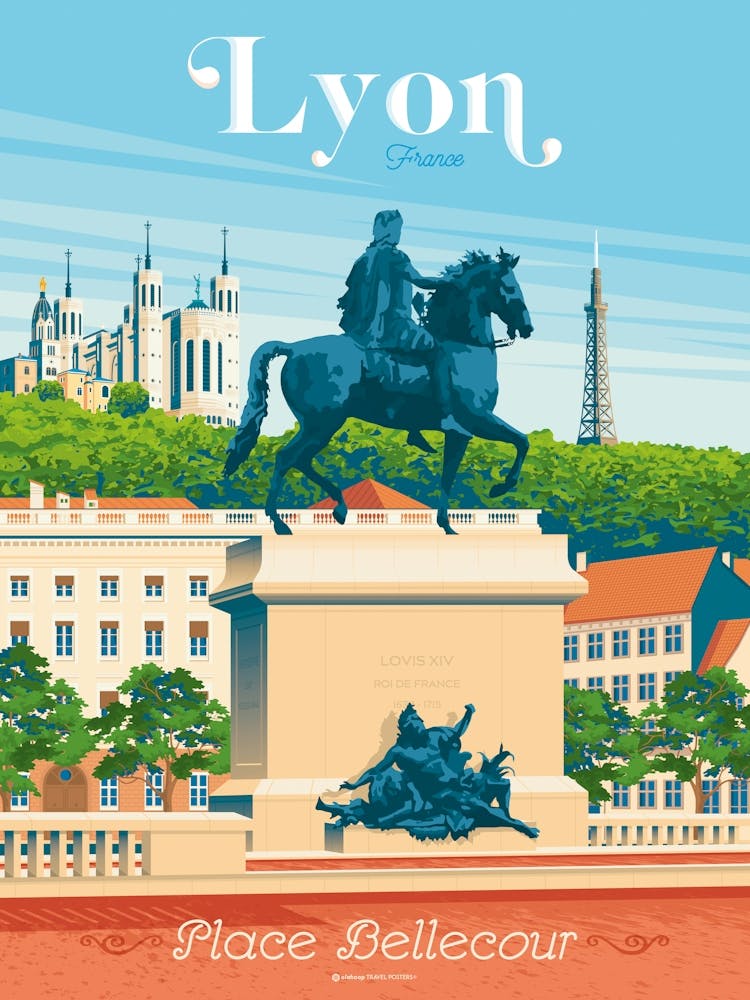 Lyon France Print | Place Bellecour