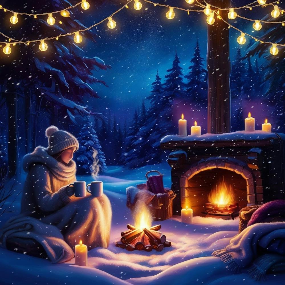 Winternacht am Kamin