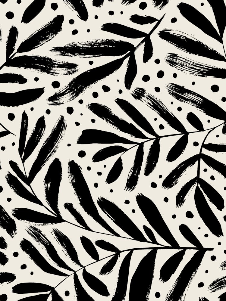 Black And White Leaf Pattern