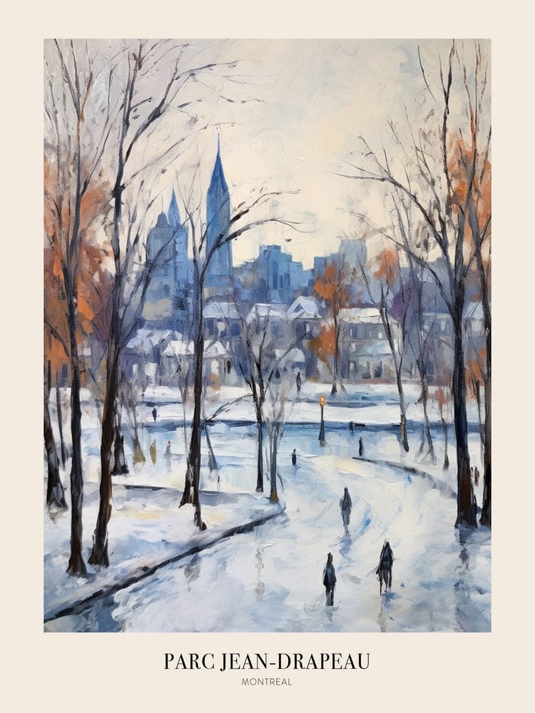 Winter City Park Poster Parc Jean Drapeau Montreal Canada 1