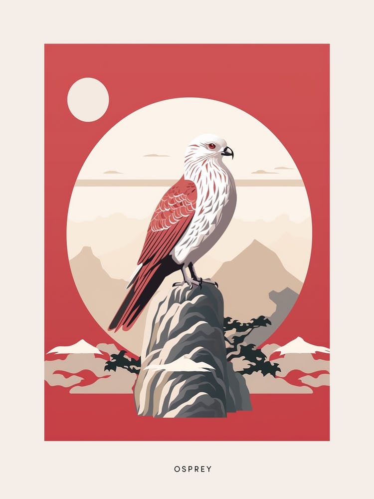 Minimalist Osprey 2 Bird Poster