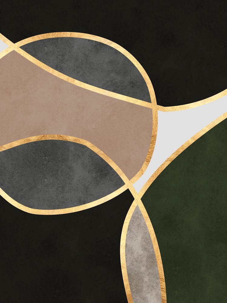 Organic shapes and golden lines 1