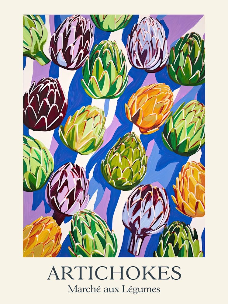 Marche Aux Legumes Artichokes Summer Illustration 4
