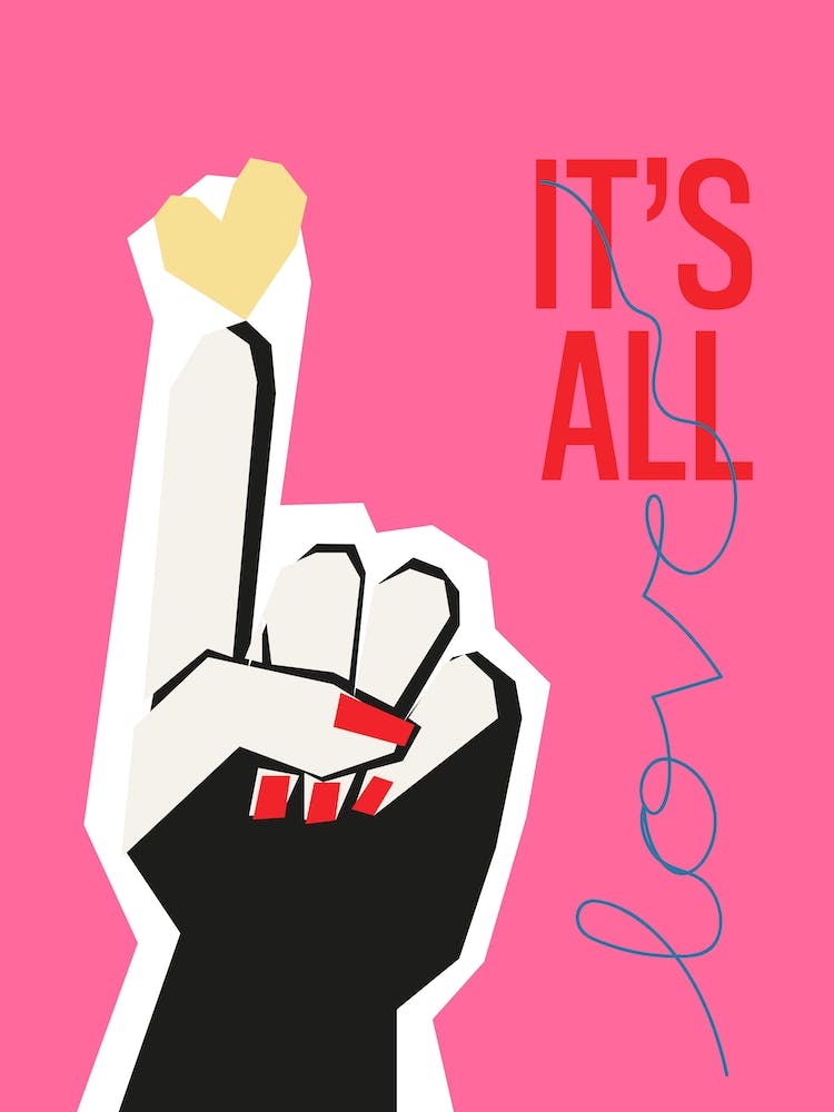 Its All Love Hand Pink 1