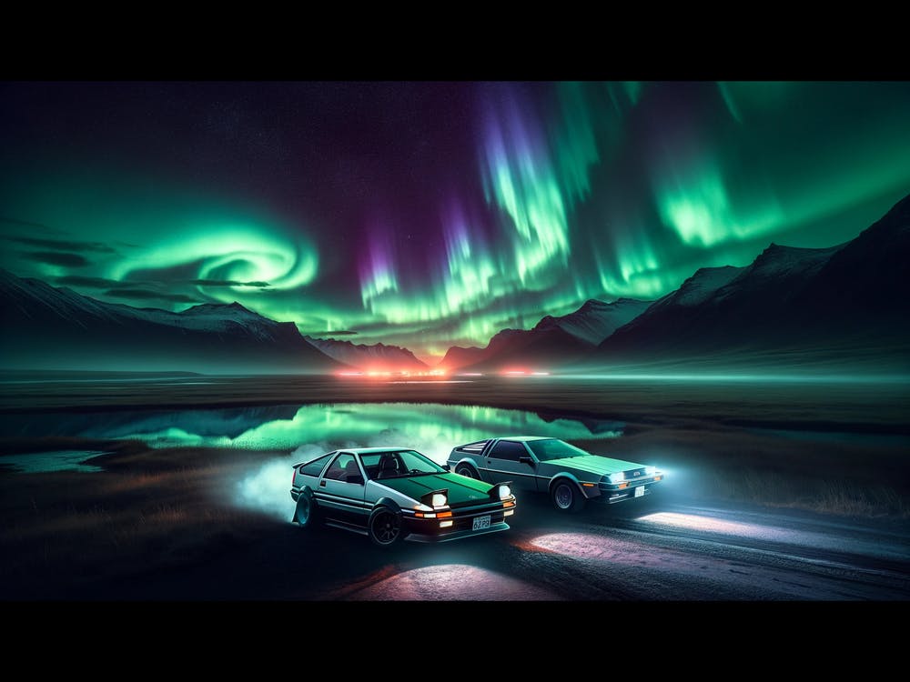 Legends Never Die - AE86 and DeLorean