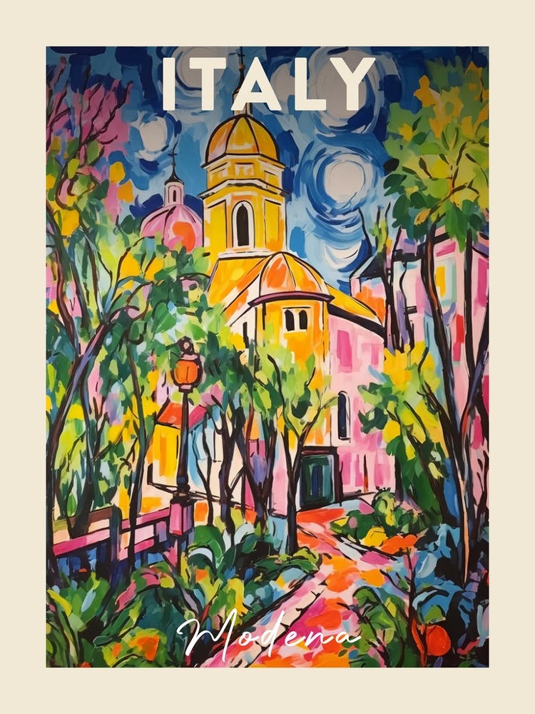 Modena Italy 2 Fauvist Painting Travel Poster