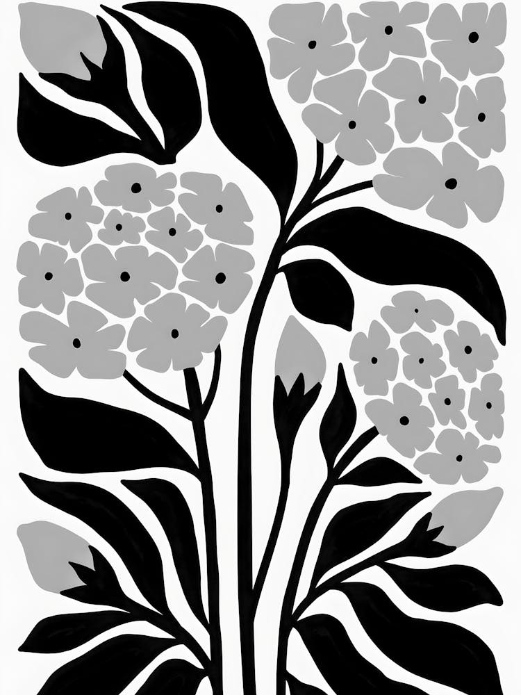 Fleurs Noires Et Blanches 140