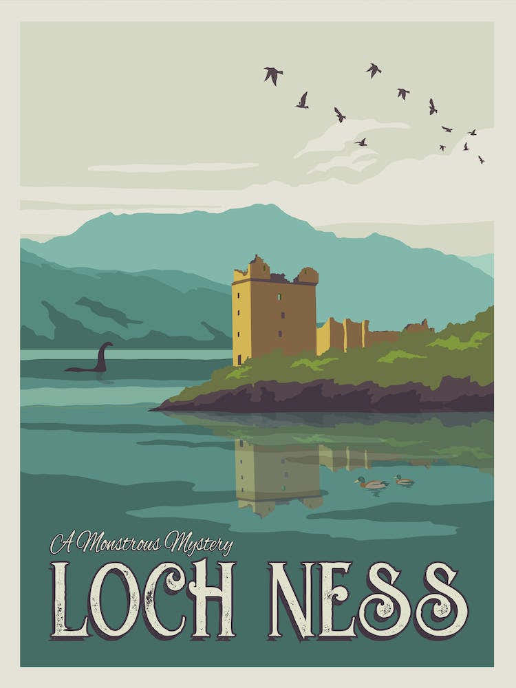 Loch Ness National Park Travel Poster