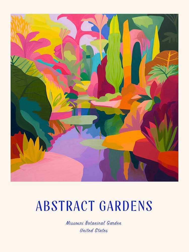 Colourful Gardens Missouri Botanical Garden Usa 3 Blue Poster