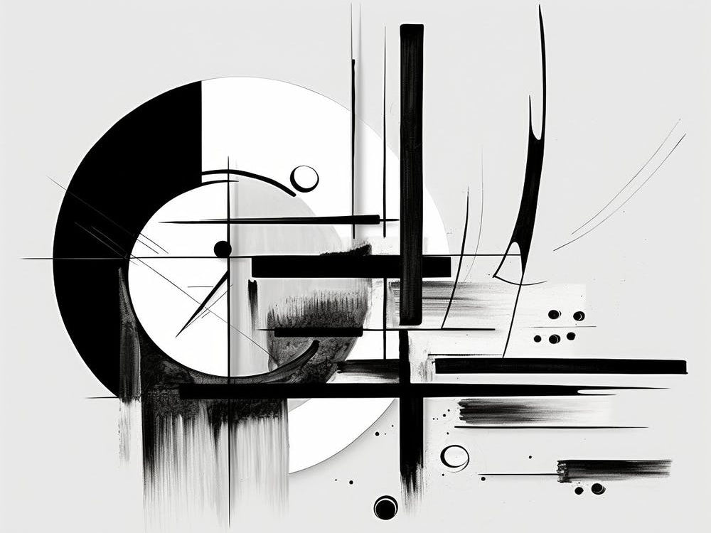 Elegance Abstract Black And White 8