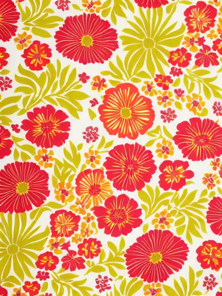 Sweet William Floral Print Retro Pattern 1 Flower