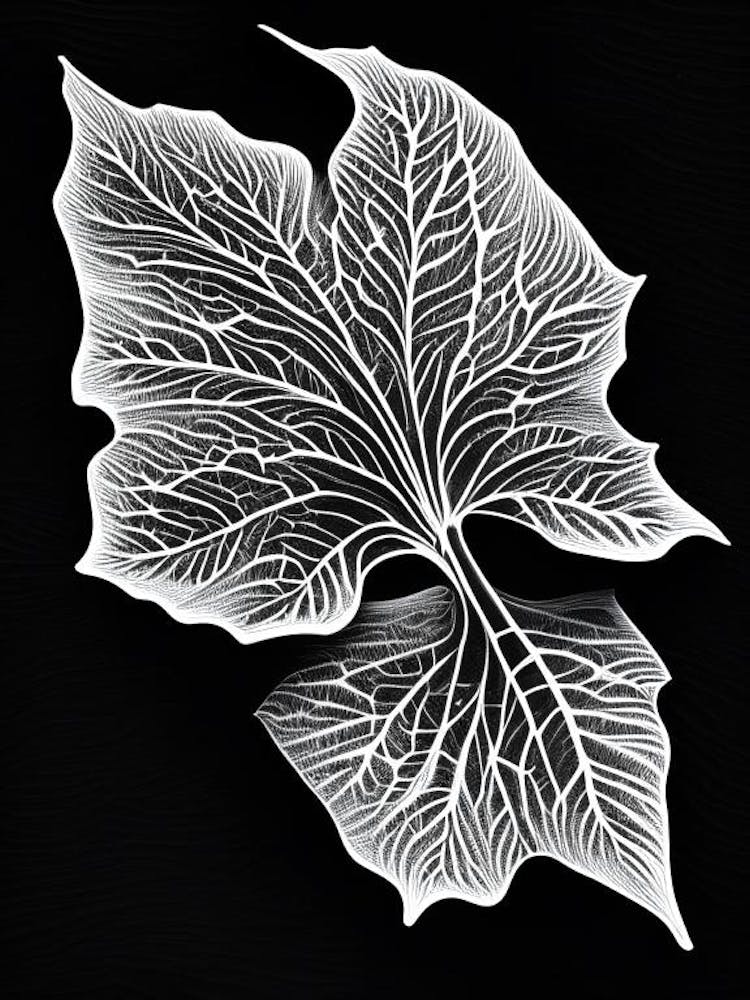 Marshmallow Leaf Linocut 1