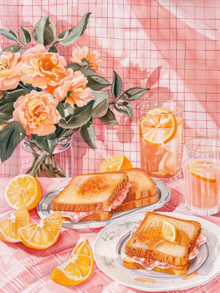 Pink Breakfast Food Hash Browns 2