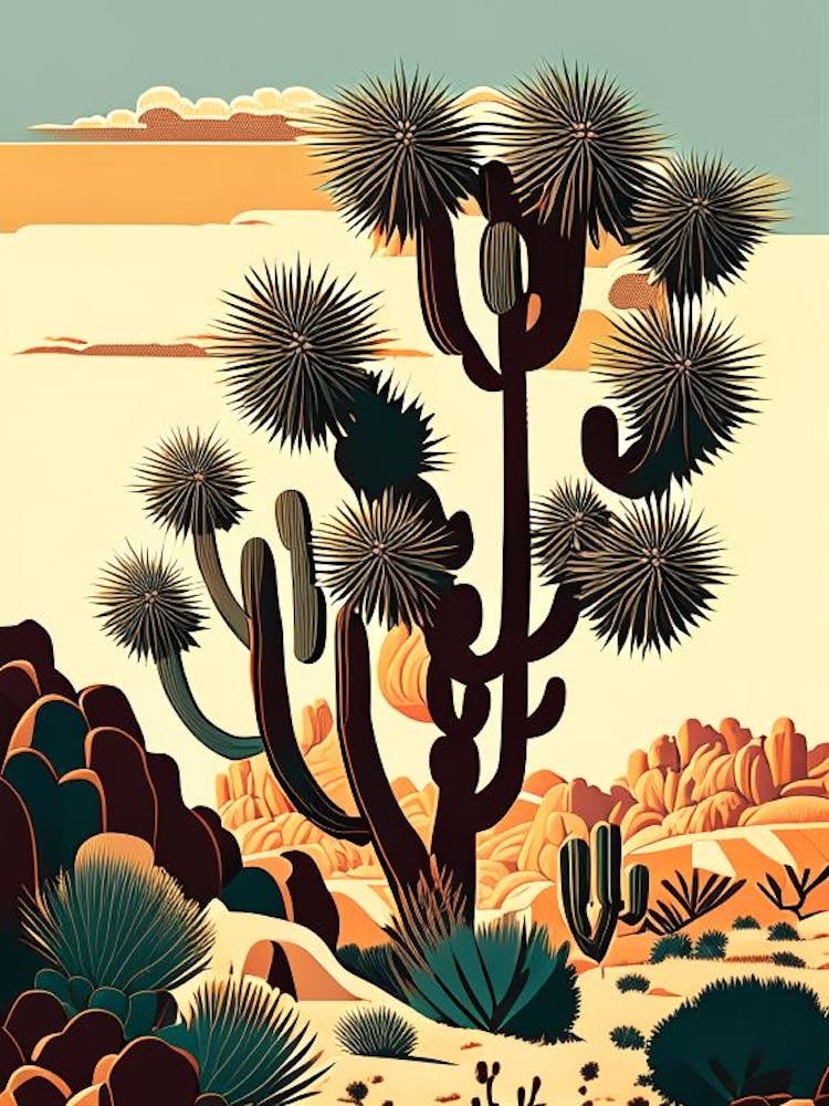 Joshua Tree Pattern Retro Illustration (7)
