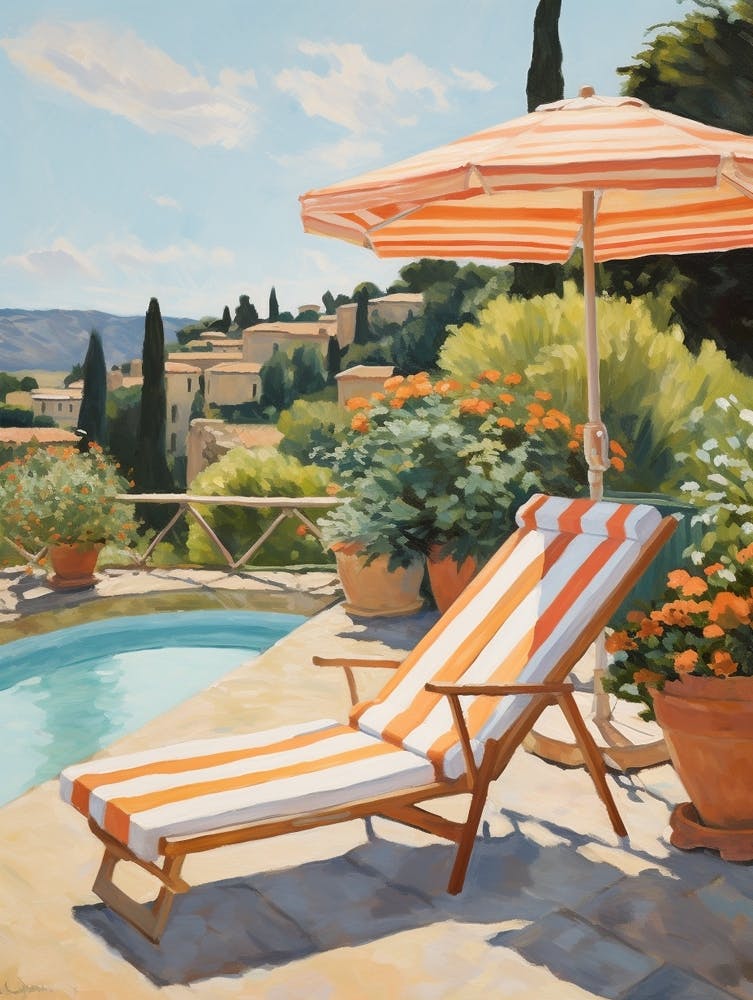 Sonnenliege am Pool in Rome Italy