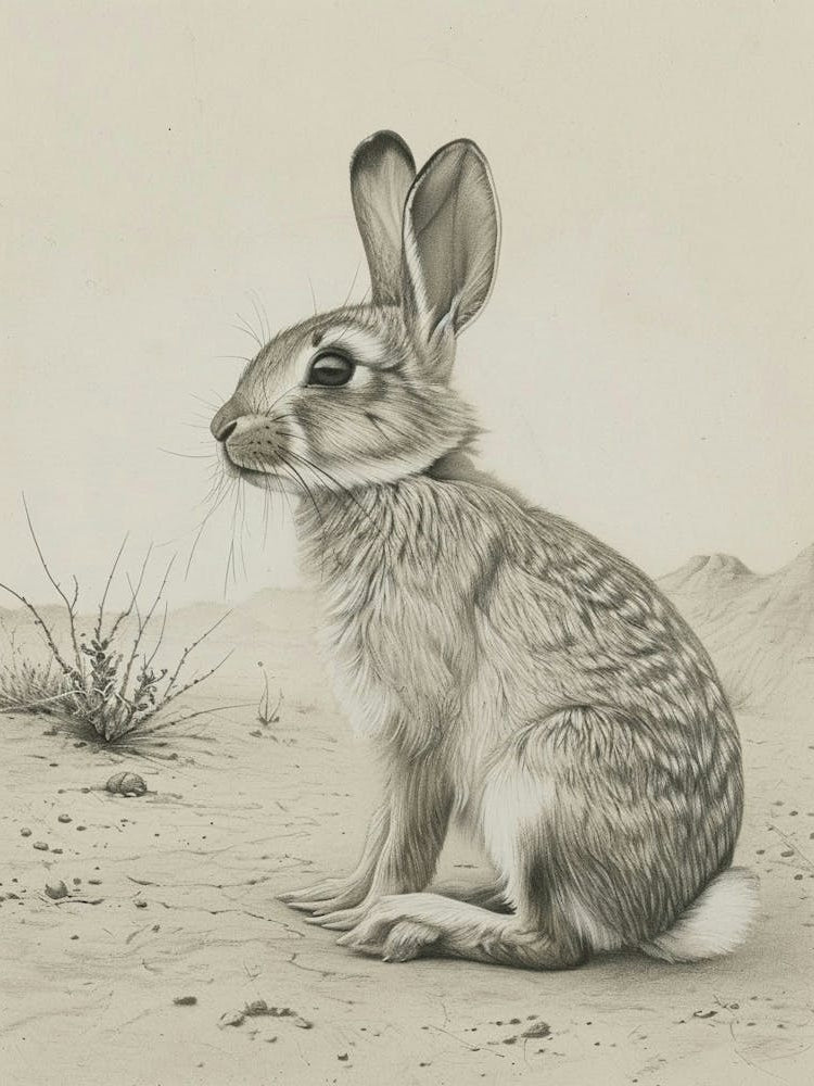 Rhinelander Rabbit Drawing 2