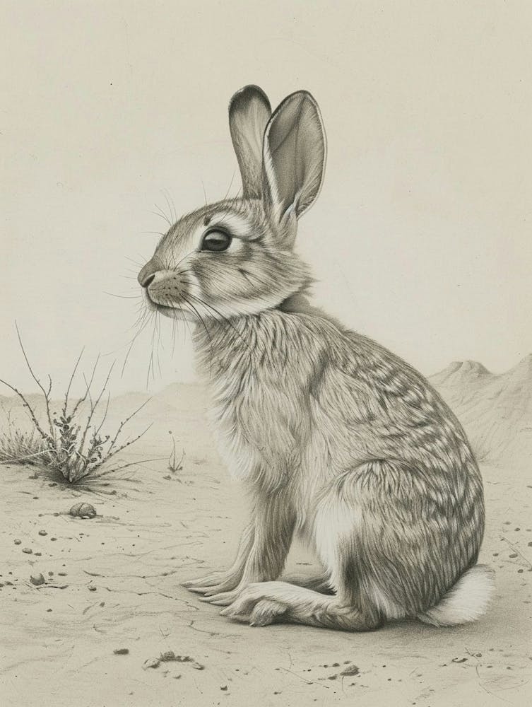 Rhinelander Rabbit Drawing 2