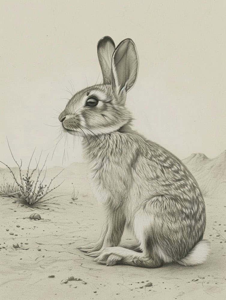 Rhinelander Rabbit Drawing 2