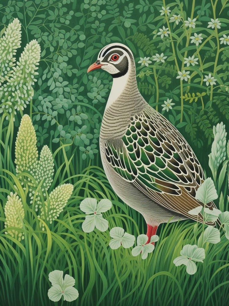 Ohara Koson Inspired Bird Painting Partridge 2