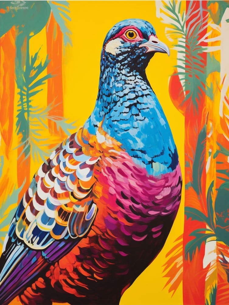 Colourful Bird Painting Grouse 2