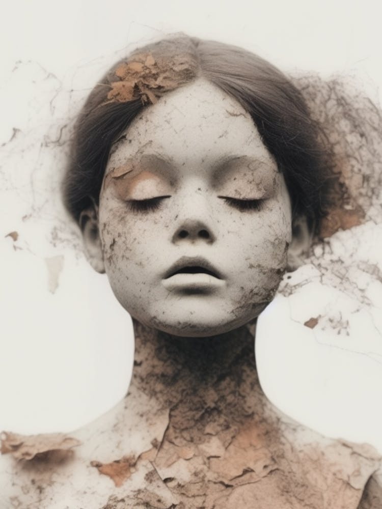 The dream of the sleeping beauty, A portrait of a girl  Art print