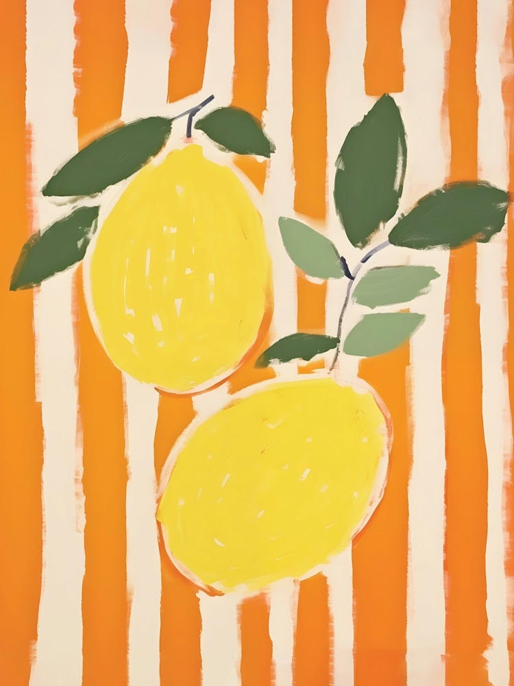 Lemons and Stripes Poster