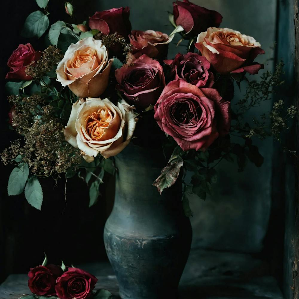 Roses In A Vase