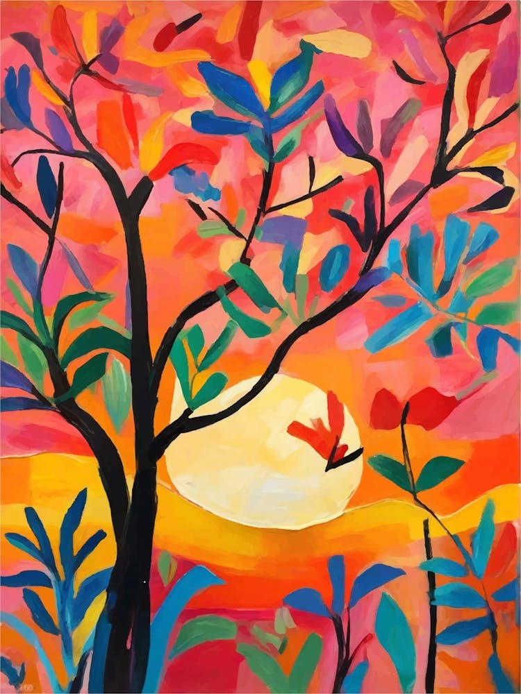 Colorful painting Matisse tree