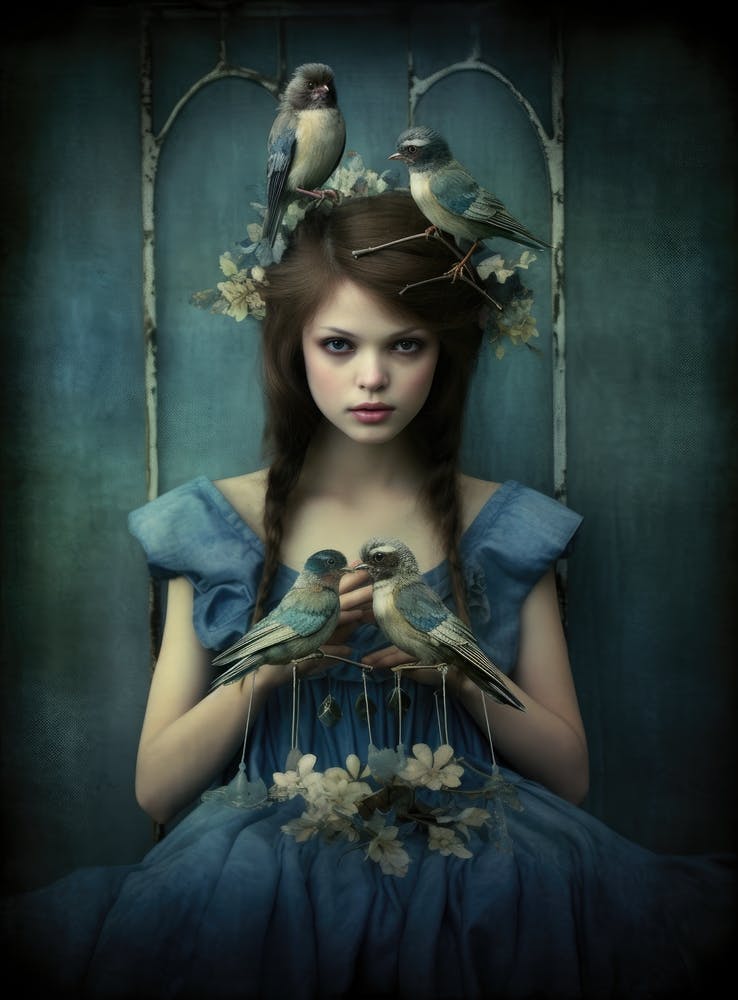 Girl With Birds 1