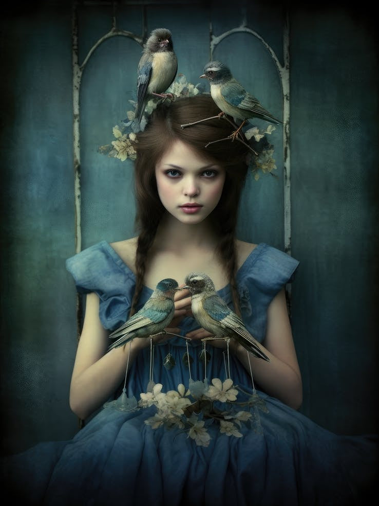 Girl With Birds 1