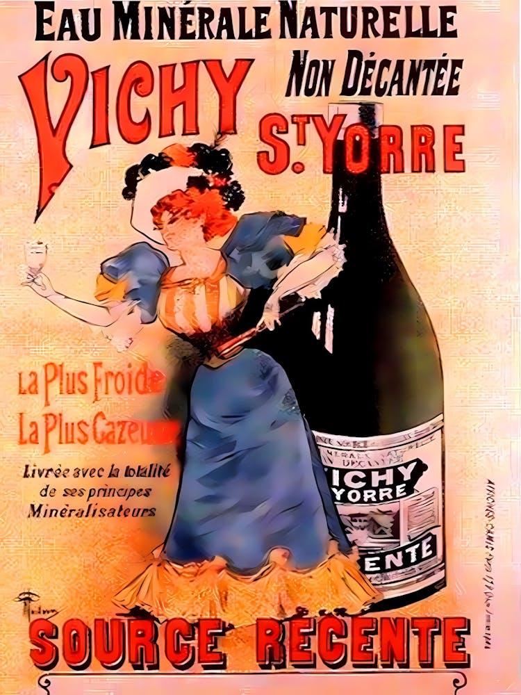 Vichy Mineral Water, Vintage French Advertisement.
