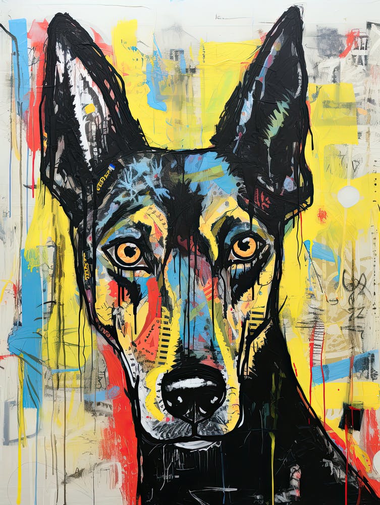 Doberman Basquiat Style