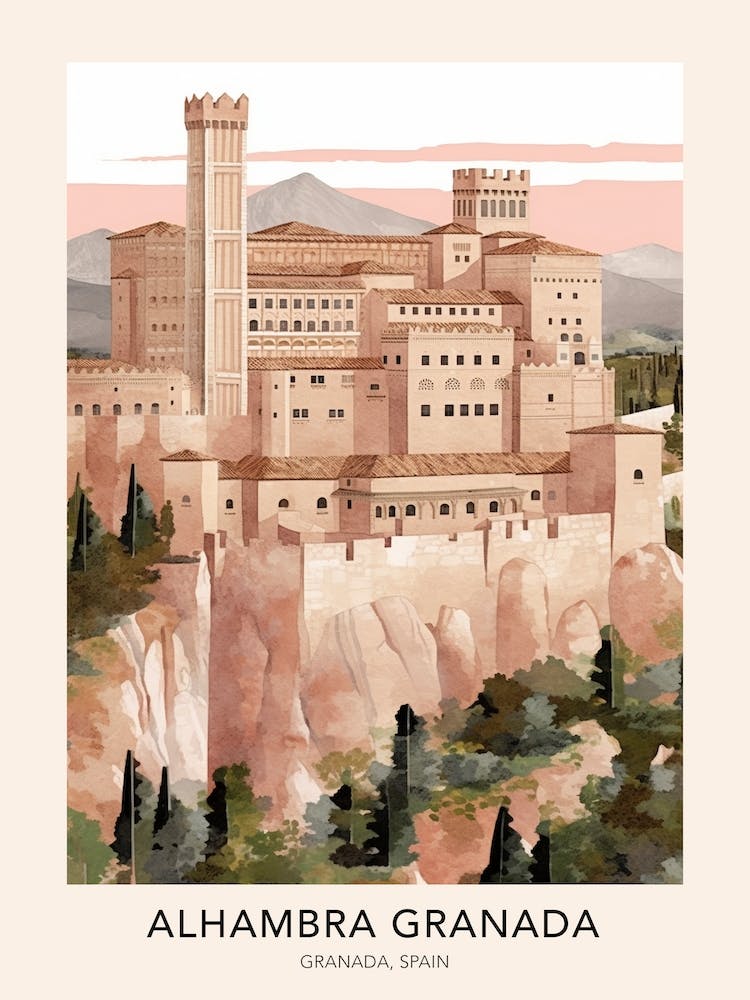 Alhambra Granada Spain Travel Poster