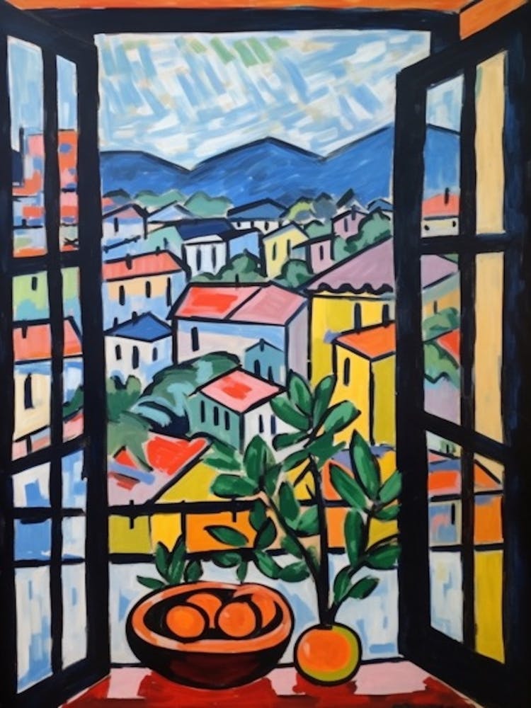Fenster Seoul Südkorea im Stil von Matisse 4