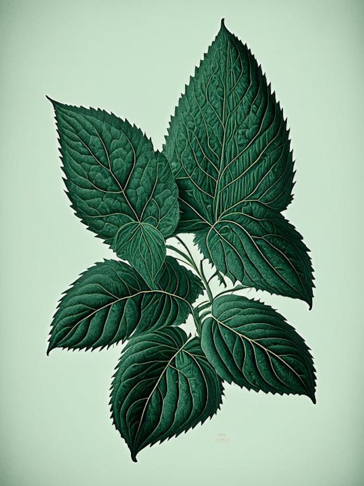 Australian Native Mint Leaf Vintage Botanical 1