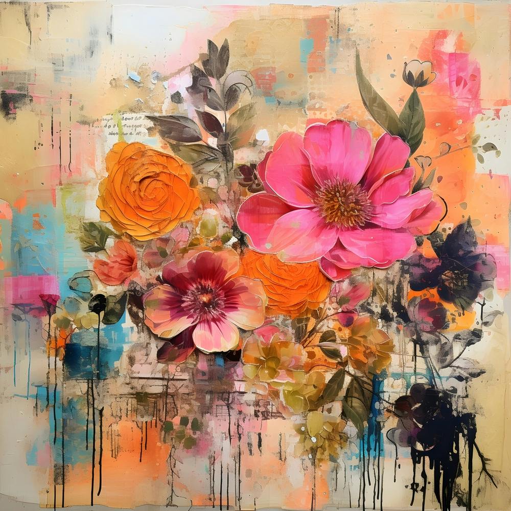 Vintage Bright Flowers 1