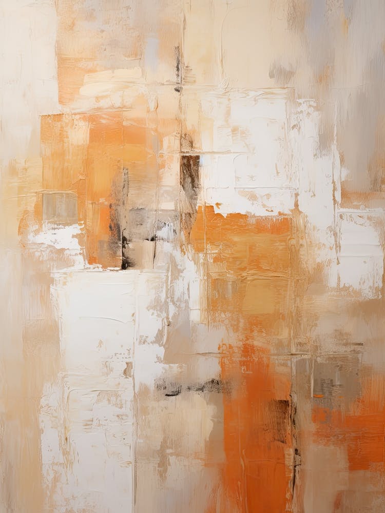 Orange And Brown Abstract Raw Painting 0