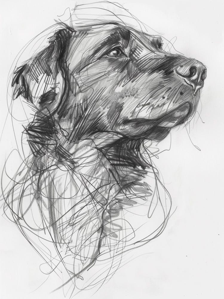 Newfoundland Dog Charcoal Line 1