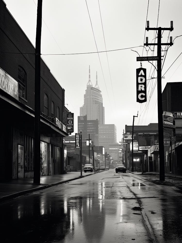 Nashville, Black And White Analogue Photograph 3