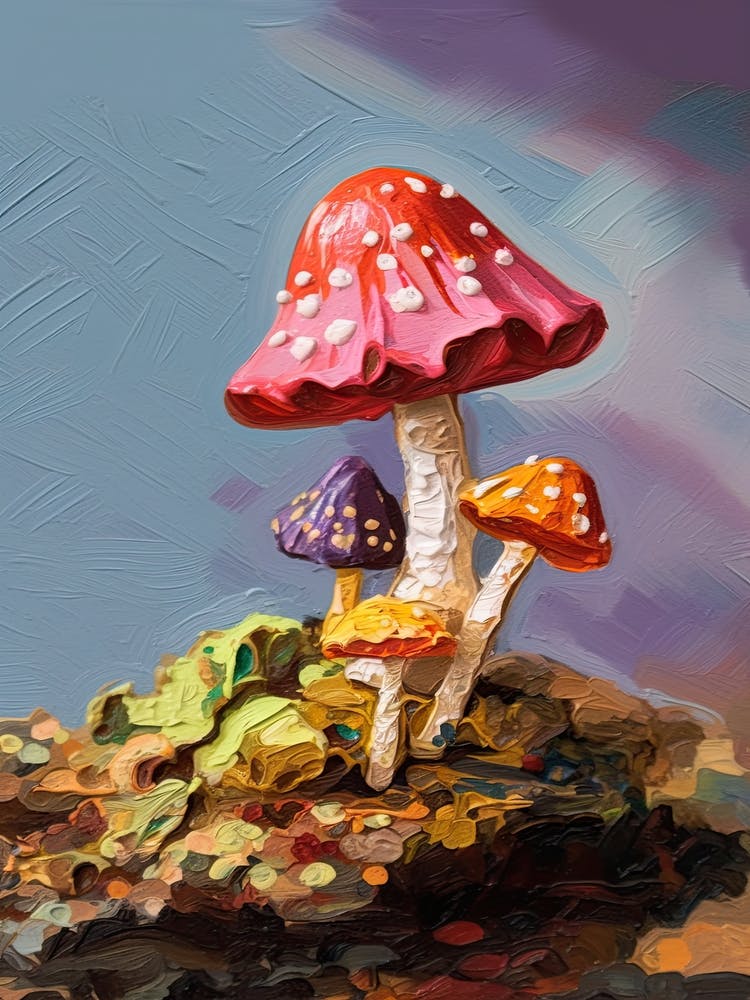 Mushrooms Oil Painting 2