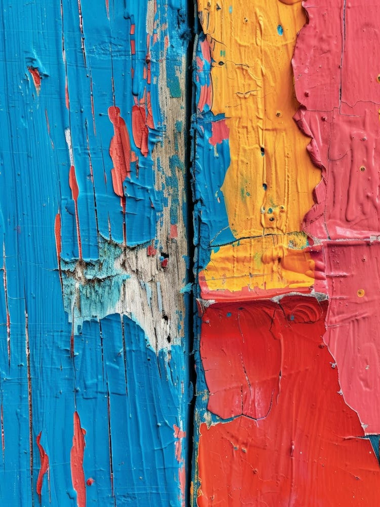 Close Up Of Painted Wood