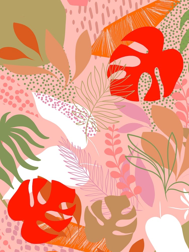 Tropical Boho Pattern Summer Pink