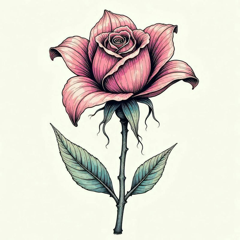 Pink Rose Tattoo
