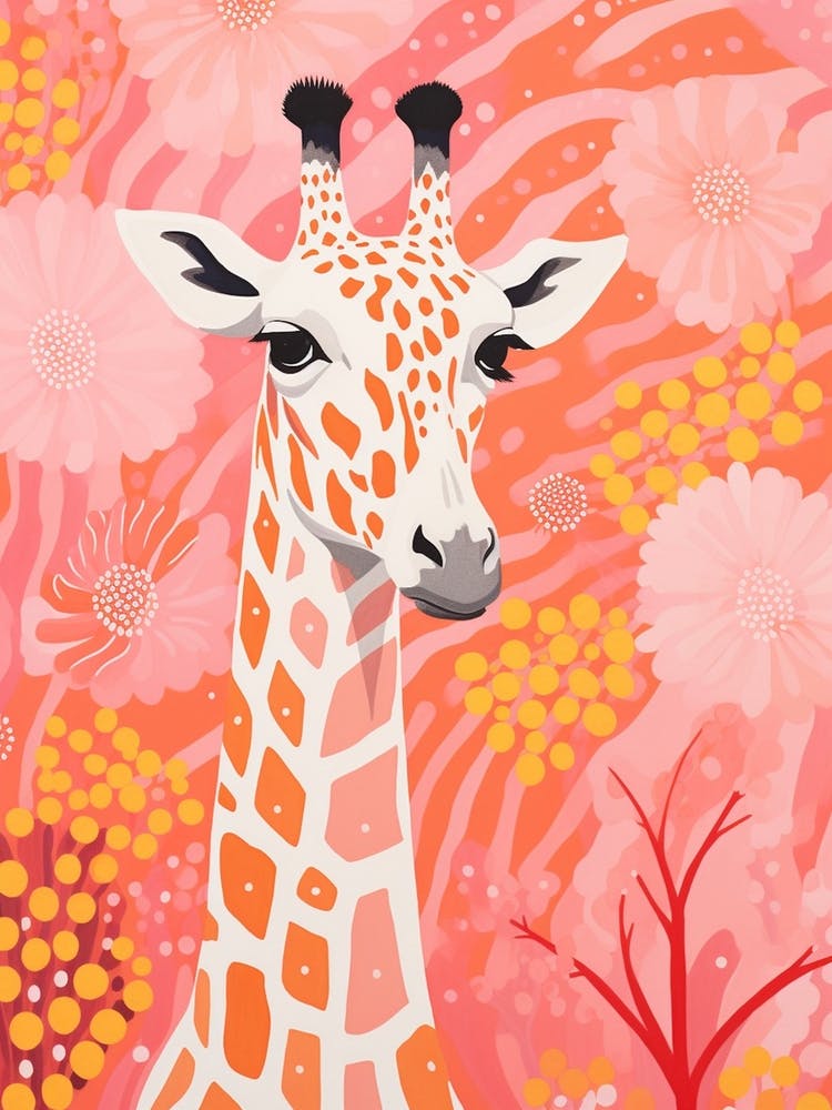 Giraffe Portrait With Patterns 3
