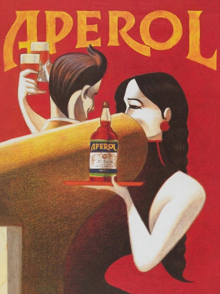 Aperol Liquor Vintage Bar Decor Art