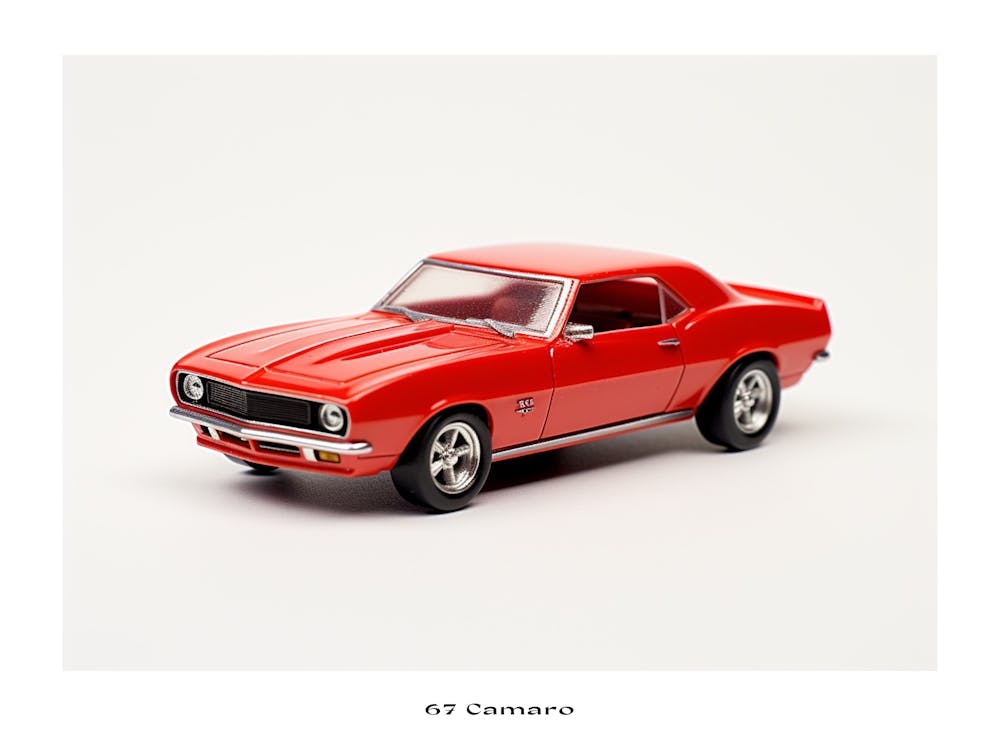 Toy Car 67 Camaro Red Poster