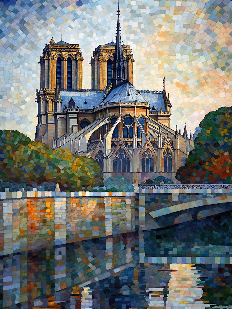 Notre Dame Paris France Paul Signac Style 8